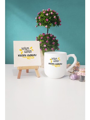 Hedizu Doğum Günü Hediyesi Oval Kupa Bardak Dekoratif Taş