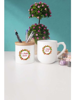 Hedizu Mutlu Seneler Yılbaşı Hediyesi Oval Kupa Bardak Kalemlik