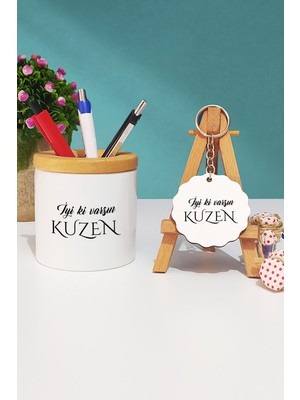 Hedizu Iyi Ki Varsın Kuzen Kuzene Hediye Kalemlik ve Anahtarlık