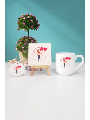 Hedizu Sevgiliye Hediye Oval Kupa Bardak Dekoratif Taş Anahtarlık