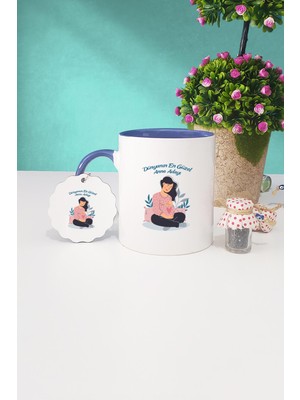 Hedizu Hamile Anne Adayı Lacivert Kupa Bardak Anahtarlık