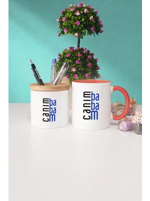 Hedizu Babaya Hediye Canım Babam Turuncu Kupa Bardak Kalemlik