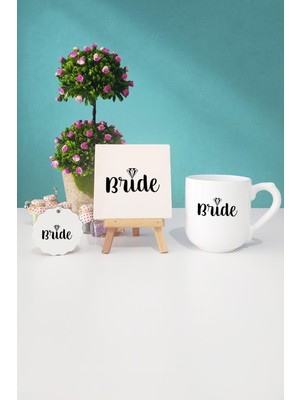 Hedizu Bride Gelin Hediye Oval Kupa Bardak Dekoratif Taş Anahtarlık