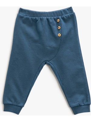 Koton Jogger Eşofman Altı Düğme Detaylı Beli Lastikli
