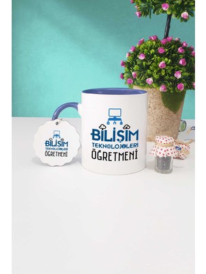 Hedizu Bilişim Teknolojileri Öğretmeni Lacivert Kupa Bardak Anahtarlık