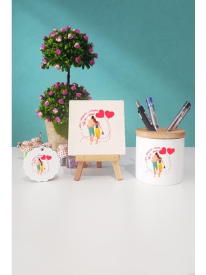 Hedizu  Sevgiliye Hediye Sevgililer Günü Hediyesi Dekoratif Taş Anahtarlık Kalemlik