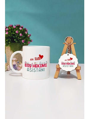 Hedizu En Tatlı Diş Hekimi Asistanı Kupa Bardak ve Anahtarlık