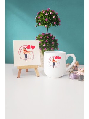 Hedizu Sevgiliye Hediye Oval Kupa Bardak Dekoratif Taş