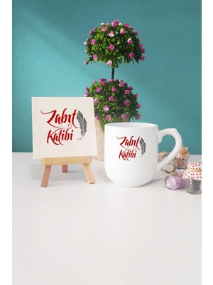 Hedizu Zabıt Katibi Hediye Oval Kupa Bardak Dekoratif Taş