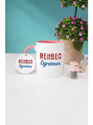 Hedizu Rehber Öğretmeni Hediye Pembe Kupa Bardak Anahtarlık