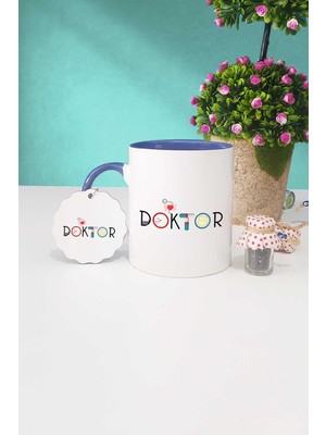 Hedizu Doktor Hediye Lacivert Kupa Bardak Anahtarlık