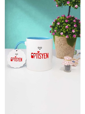 Hedizu Optisyen Hediye Mavi Kupa Bardak Anahtarlık