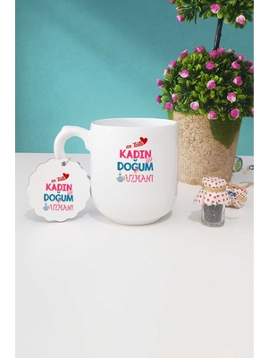 Hedizu En Tatlı Kadın Doğum Uzmanı Hediye Oval Kupa Bardak Anahtarlık