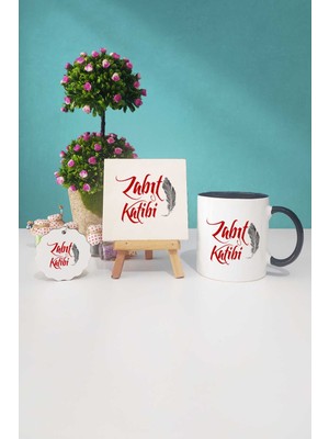 Hedizu Zabıt Katibi Hediye Siyah Kupa Bardak Dekoratif Taş Anahtarlık