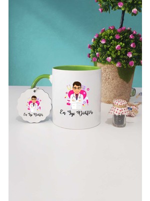 Hedizu En Iyi Doktor Hediye Yeşil Kupa Bardak Anahtarlık