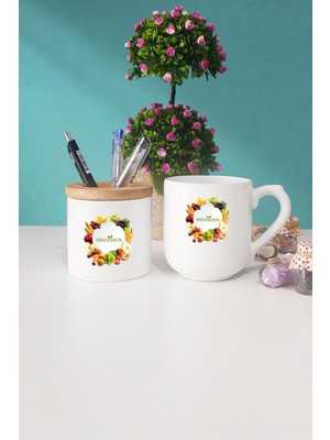 Hedizu Diyetisyen Hediye Oval Kupa Bardak Kalemlik