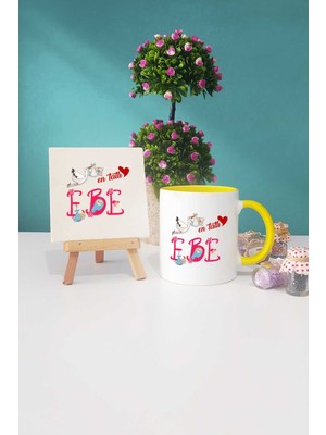 Hedizu En Tatlı Ebe Sarı Kupa Bardak Dekoratif Taş