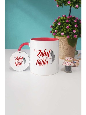 Hedizu Zabıt Katibi Hediye Kırmızı Kupa Bardak Anahtarlık