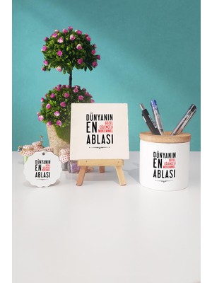 Hedizu Ablaya Hediye Dekoratif Taş Anahtarlık Kalemlik