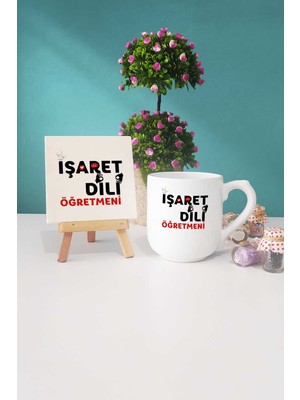 Hedizu Işaret Dili Öğretmeni Hediye Oval Kupa Bardak Dekoratif Taş