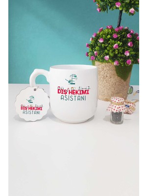 Hedizu Diş Hekimi Asistanı Oval Kupa Bardak Anahtarlık