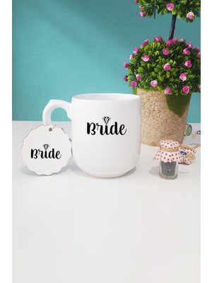 Hedizu Bride Gelin Hediye Oval Kupa Bardak Anahtarlık