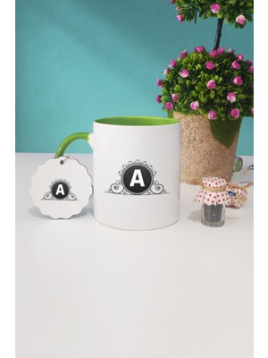 Hedizu A Harfli Yeşil Kupa Bardak Anahtarlık