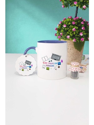 Hedizu Web Tasarım Uzmanı Hediye Lacivert Kupa Bardak Anahtarlık