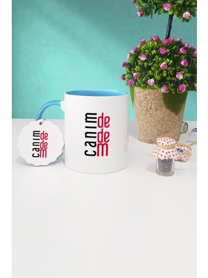 Hedizu Dedeye Hediye Canım Dedem Mavi Kupa Bardak Anahtarlık