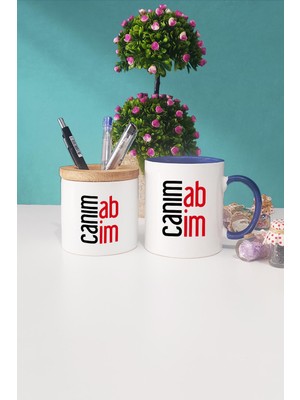 Hedizu Abiye Hediye Canım Abim Lacivert Kupa Bardak Kalemlik