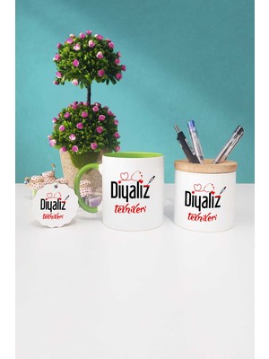 Hedizu Diyaliz Teknikeri Yeşil Kupa Bardak Kalemlik Anahtarlık