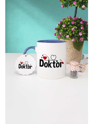 Hedizu Doktora Hediye Lacivert Kupa Bardak Anahtarlık