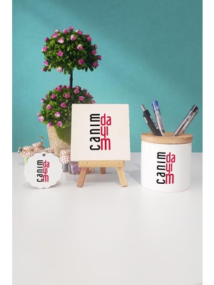 Hedizu Dayıya Hediye Canım Dayım Dekoratif Taş Anahtarlık Kalemlik