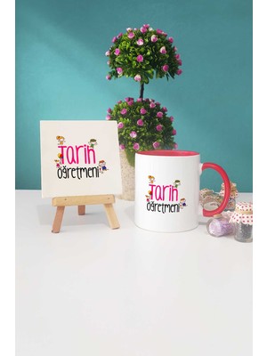 Hedizu Tarih Öğretmeni Kırmızı Kupa Bardak Dekoratif Taş