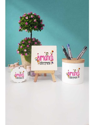 Hedizu Almanca Öğretmeni Hediye Dekoratif Taş Anahtarlık Kalemlik