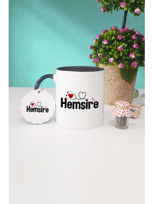 Hedizu Hemşire Hediye Siyah Kupa Bardak Anahtarlık