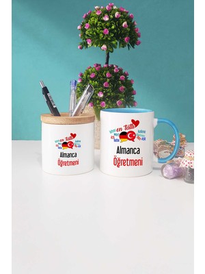 Hedizu En Tatlı Almanca Öğretmeni Mavi Kupa Bardak Kalemlik