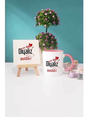 Hedizu En Tatlı Diyaliz Teknikeri Pembe Kupa Bardak Dekoratif Taş