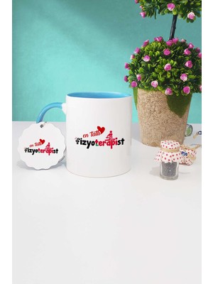 Hedizu En Tatlı Fizyoterapist Mavi Kupa Bardak Anahtarlık