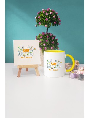 Hedizu Mali Müşavire Hediye Sarı Kupa Bardak Dekoratif Taş