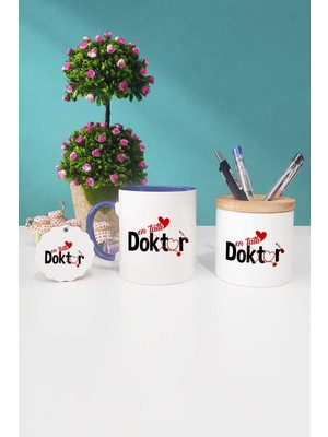 Hedizu En Tatlı Doktor Lacivert Kupa Bardak Kalemlik Anahtarlık