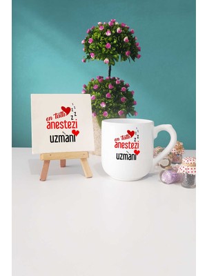 Hedizu En Tatlı Anestezi Uzmanı Oval Kupa Bardak Dekoratif Taş