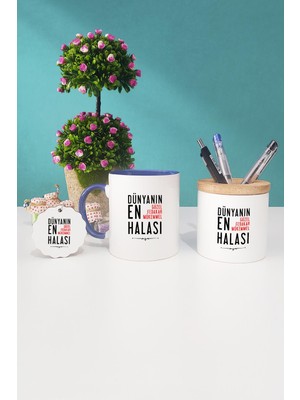 Hedizu Halaya Hediye Lacivert Kupa Bardak Kalemlik Anahtarlık