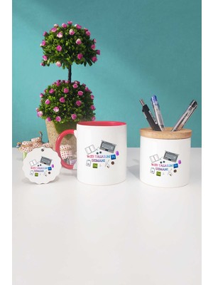 Hedizu Web Tasarım Uzmanı Hediye Kırmızı Kupa Bardak Kalemlik Anahtarlık