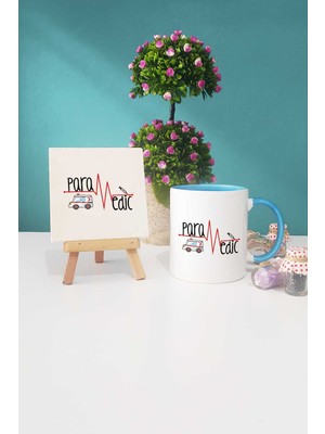 Hedizu Paramedik Hediye Mavi Kupa Bardak Dekoratif Taş