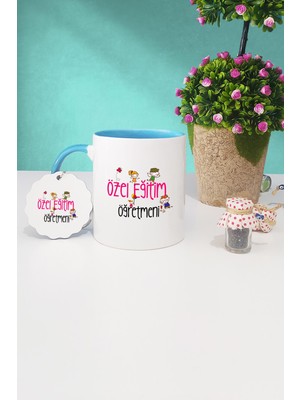 Hedizu Özel Eğitim Öğretmeni Hediye Mavi Kupa Bardak Anahtarlık