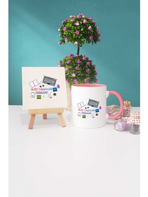 Hedizu Web Tasarım Uzmanı Hediye Pembe Kupa Bardak Dekoratif Taş