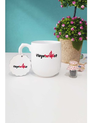 Hedizu Fizyoterapist Hediye Oval Kupa Bardak Anahtarlık