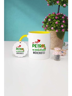 Hedizu En Tatlı Petrol ve Doğalgaz Mühendisi Sarı Kupa Bardak Anahtarlık