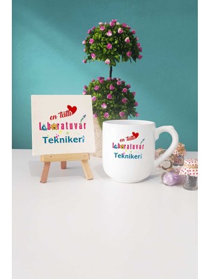 Hedizu En Tatlı Laboratuvar Teknikeri Hediye Oval Kupa Bardak Dekoratif Taş